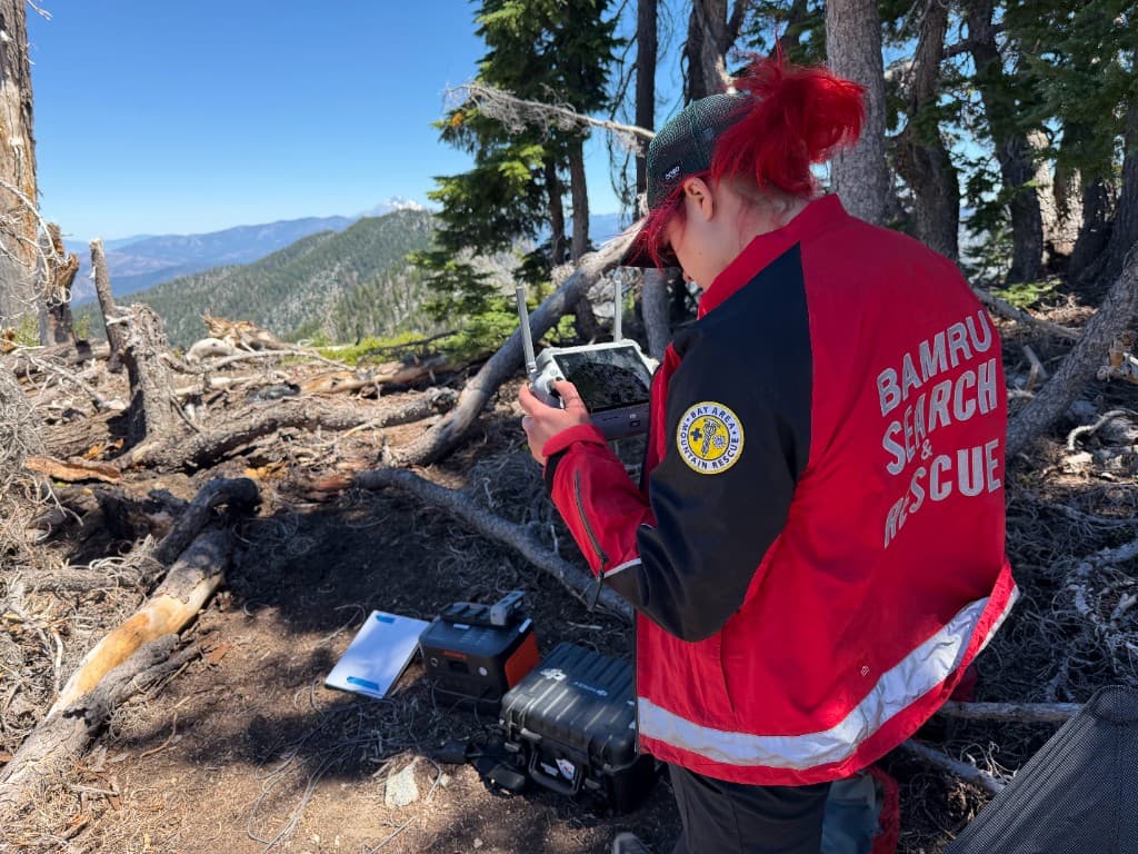 Operating a search drone on a BAMRU mountain rescue mission
